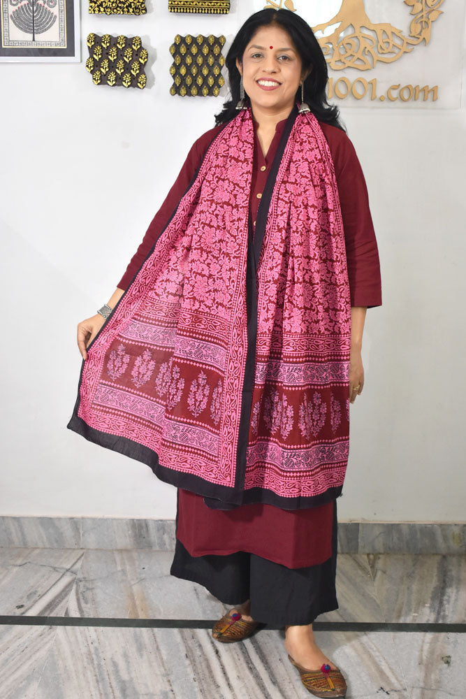 Bagh Hand Block print Cotton Stole