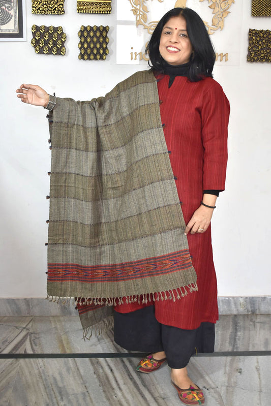 Elegant & Soft, Versatile Handwoven Himalayan Pure Wool Stole / Shawl