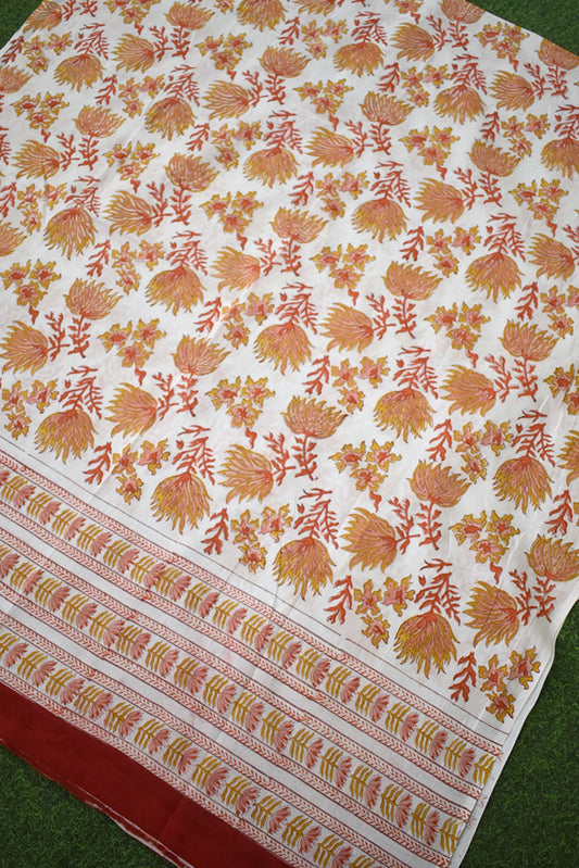 Elegant Hand block printed Cotton Dupatta