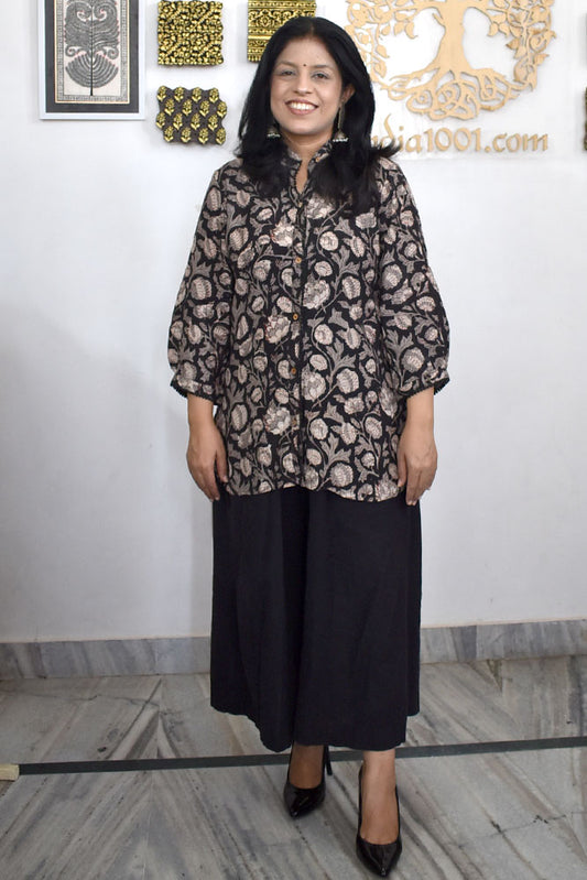 Beautiful Hand Block Printed Muslin Short kurta/Top - 38, 44. 46