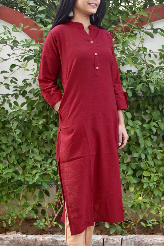Beautiful  Cotton Kurta with one side pocket  size - 38 to 48