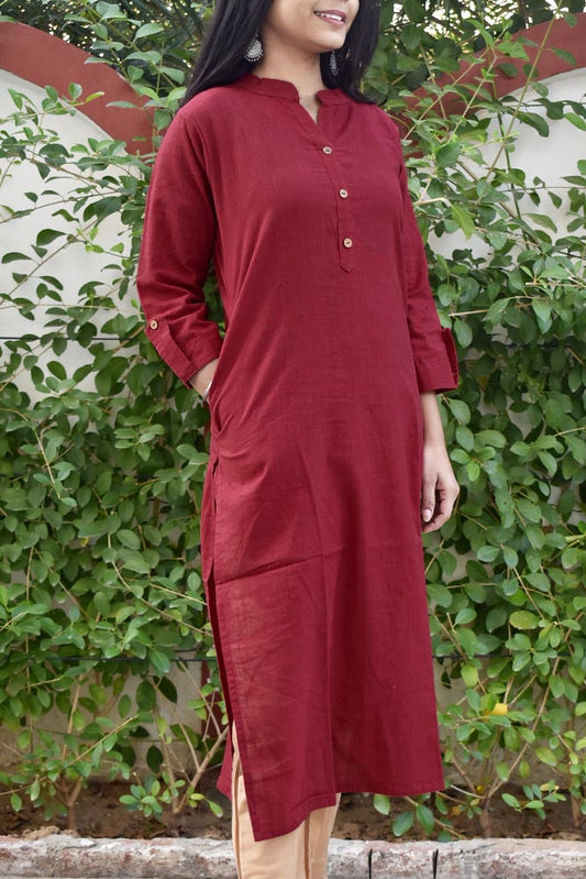 Beautiful  Cotton Kurta with one side pocket  size - 44