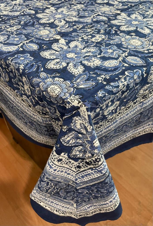 Hand Block Printed Cotton Table Cover  ( Size 60 by 90 inches)