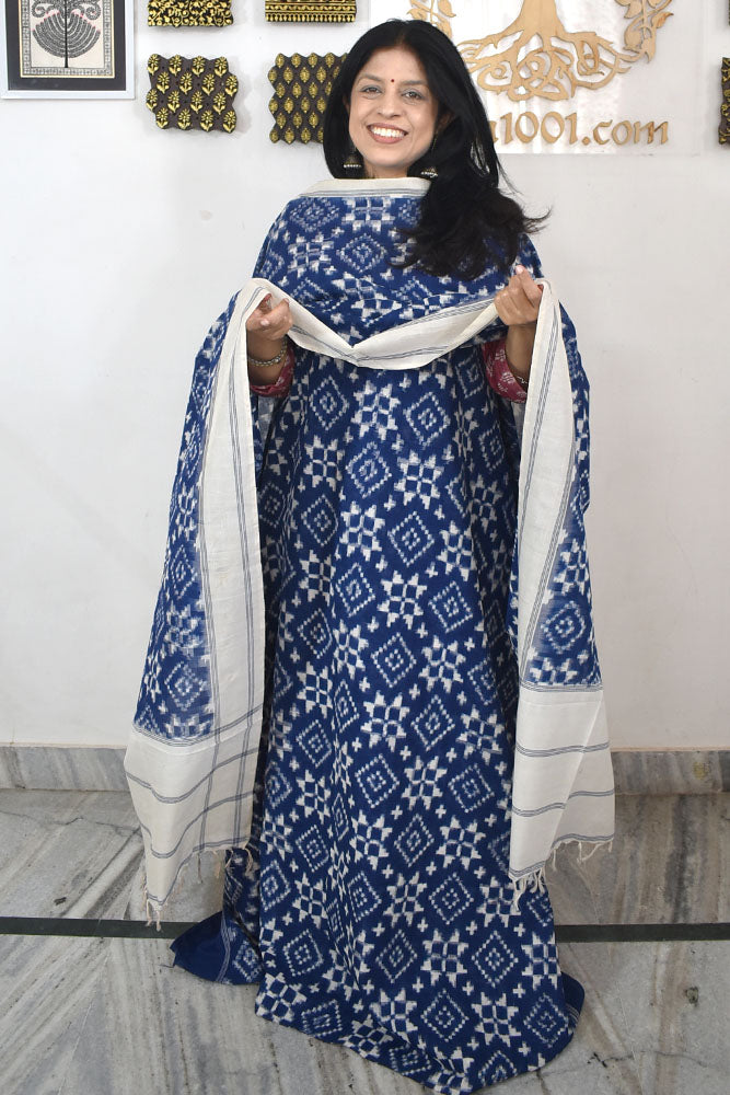 Handloom Cotton Pochampally Double Ikat Telia Rumal Dupatta & kurta set