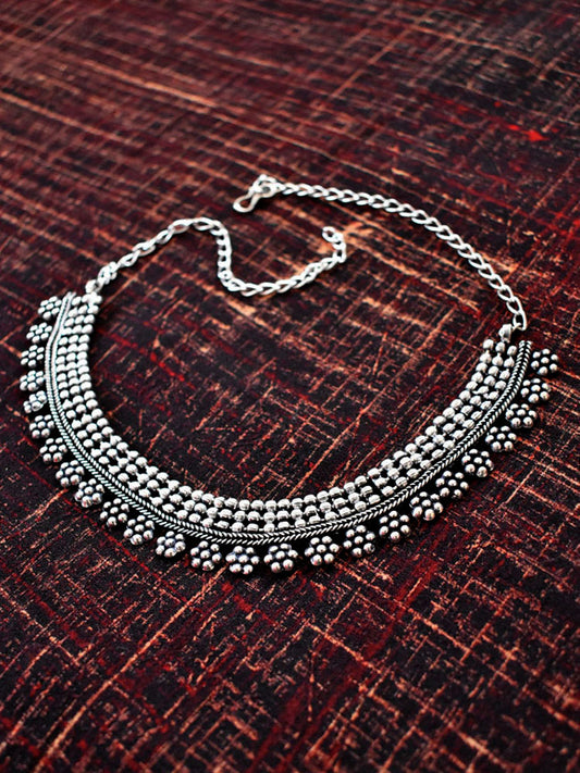 कण्ठी , Kanthi - Beautiful Antique finish German Silver choker