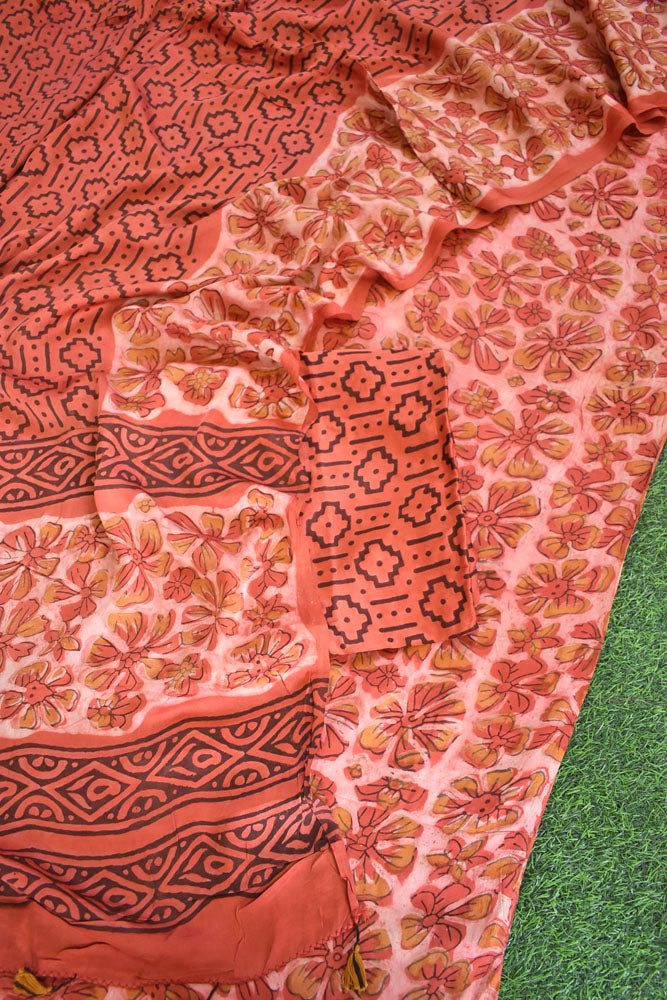 Vanaspati Bagru Ajrakh Modal Silk suit - 3 pc set