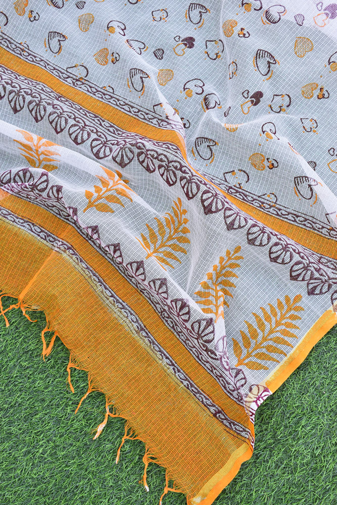 Eternal Embrace :  Hand Block Printed Kota Cotton Dupatta