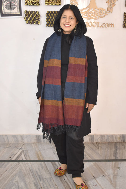 Elegant & Soft, Versatile Handwoven Himalayan Pure Wool Stole / Shawl