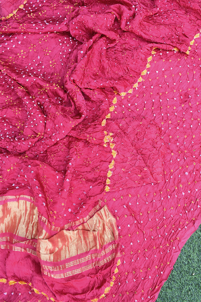 Tie & Dye Kutch Bandhani modal silk Unstitched Suit
