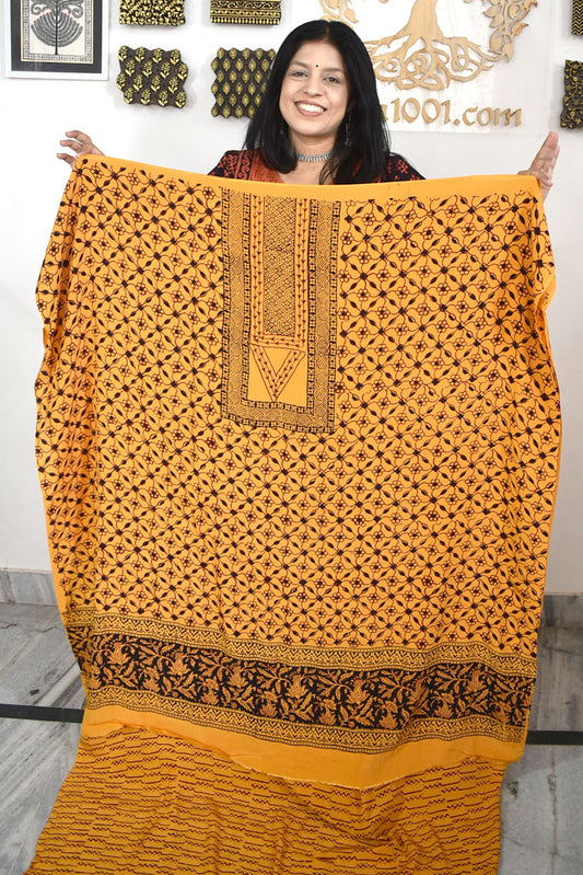 Beautiful Bagh Crepe Hand Block Print Fabric