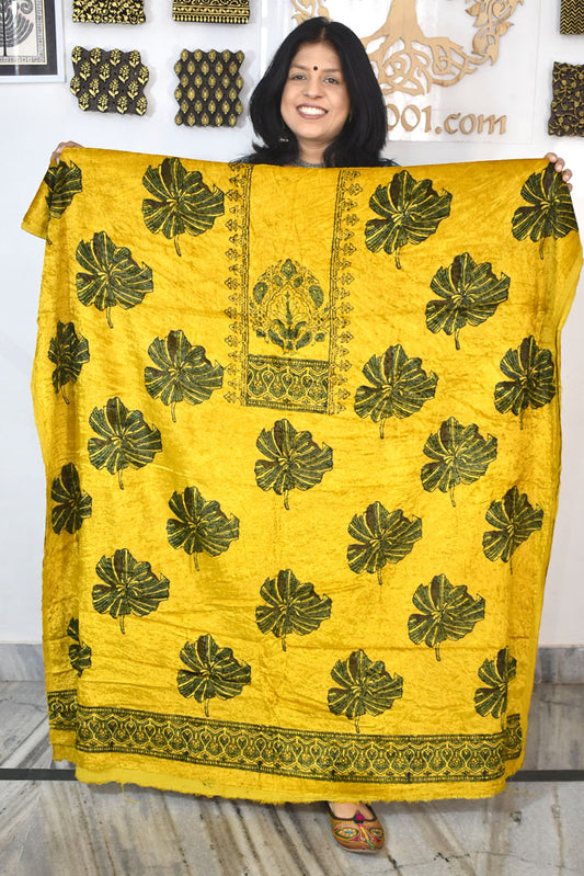 Ajrakh Velvet kurta fabric