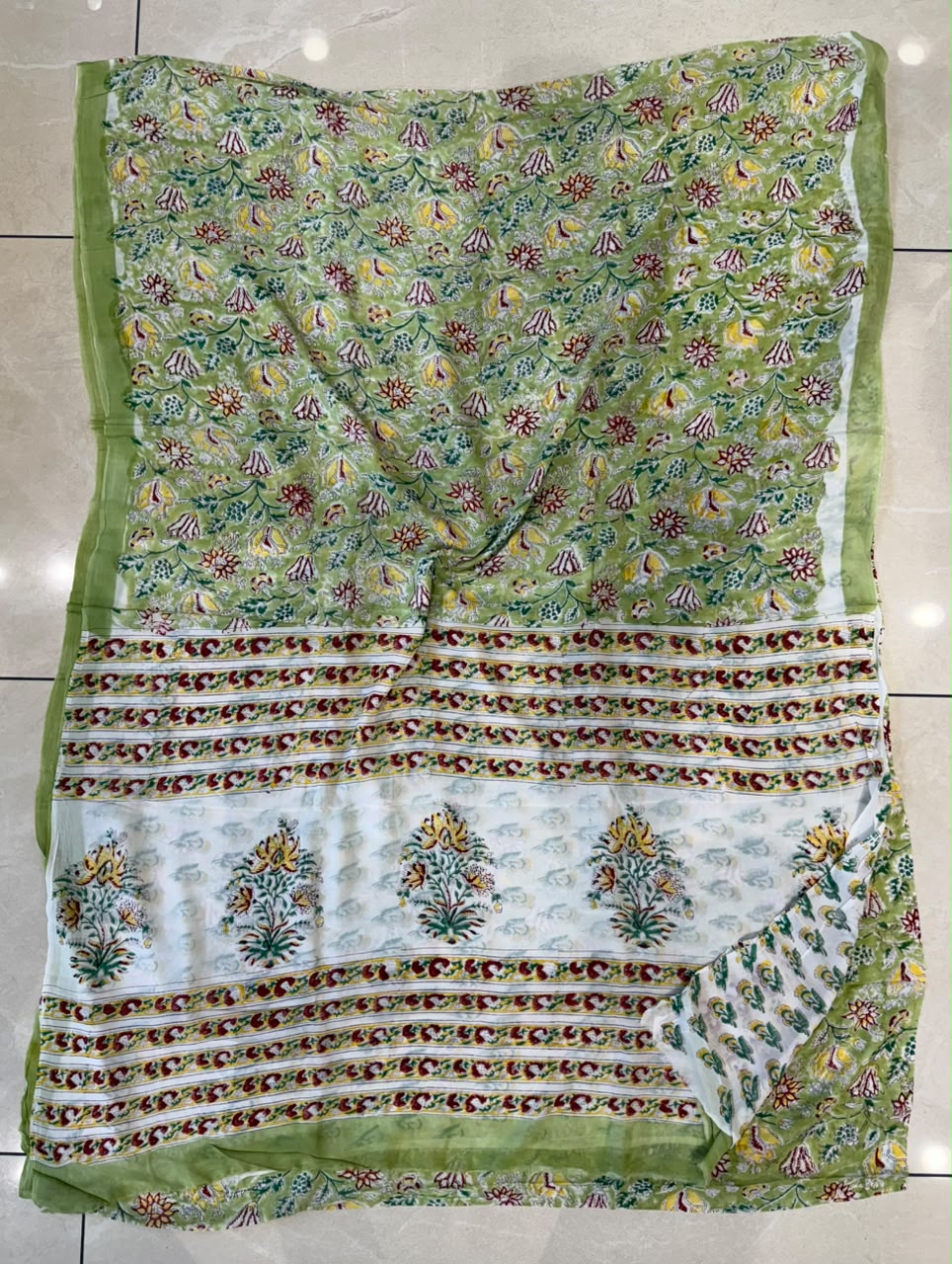 Elegant Hand Block Printed Georgette saree