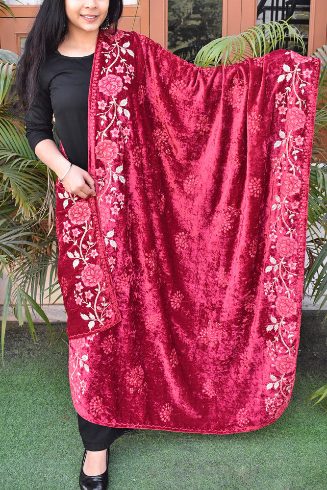 Premium Velvet Dupatta with embroidery and sequin work