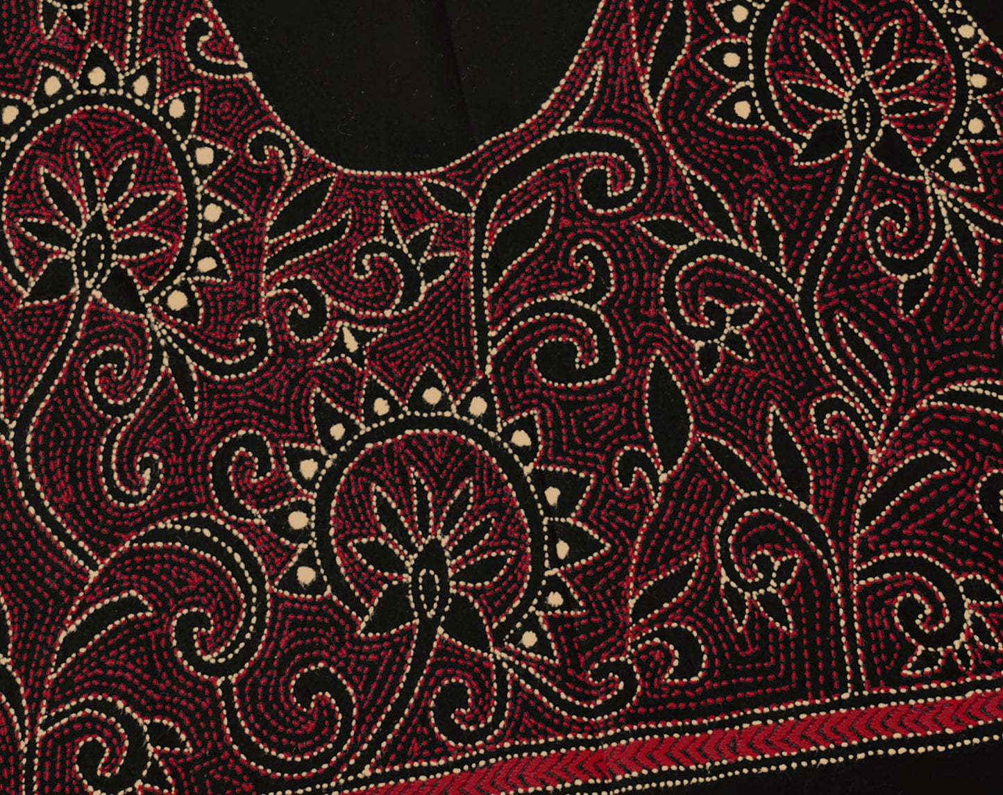 Cotton Blouse fabric with Hand Nakkshi Kantha work