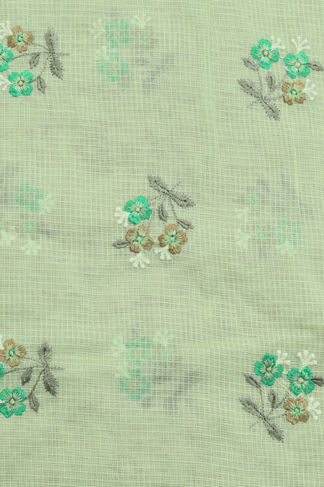 Beautiful Kota cotton fabric with embroidery - 2.4 mtrs