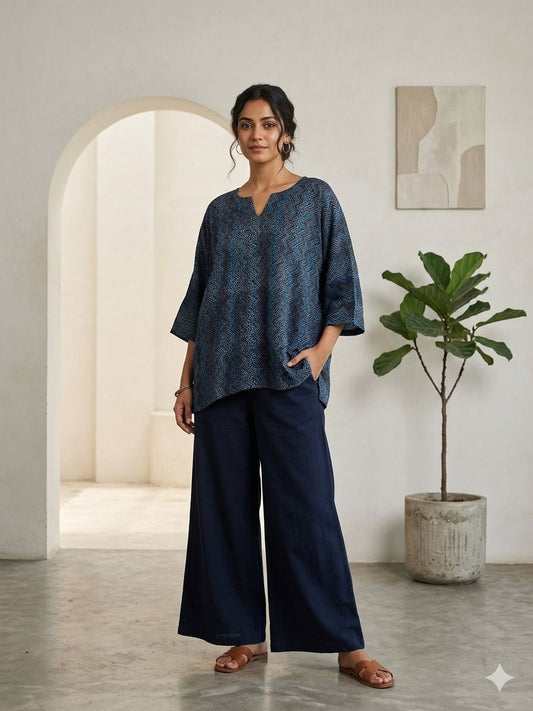 Beautiful Ajrakh Modal Silk Kaftan - 38 - 44