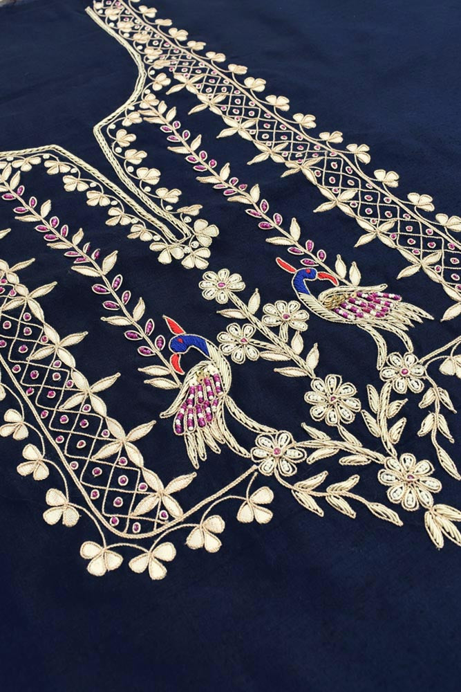 Elegant Faux chanderi Fabric with Hand Gota Patti Work( 2.5 mtrs)