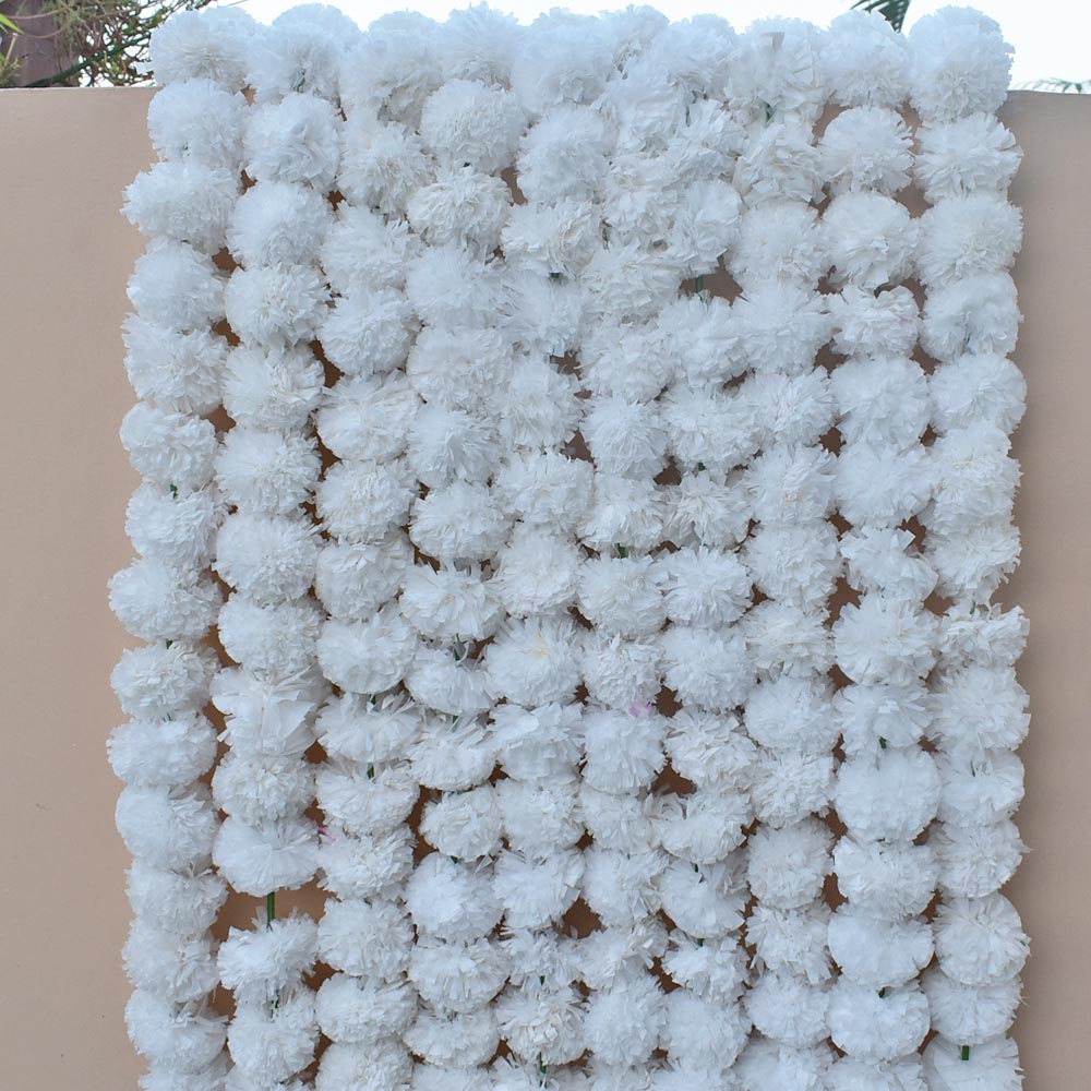 Marigold Rope Pack of 5 - Artificial Marigold Flower Garland strings - 4.5 ft + (whi ...