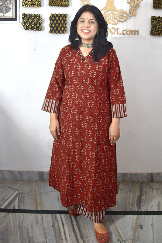 Elegant Hand Block Printed Cotton Kurta