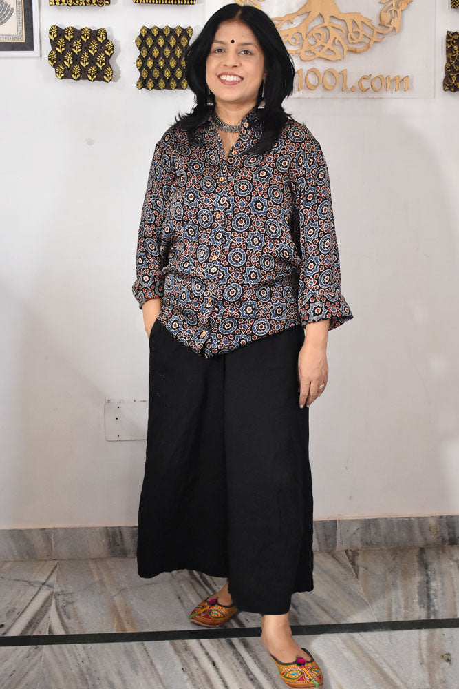 Beautiful Ajrakh Modal Silk Shirt size - 38 - 46