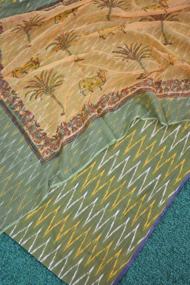 Elegant Kota Doria ( cotton) dupatta &  Ikkat kurta