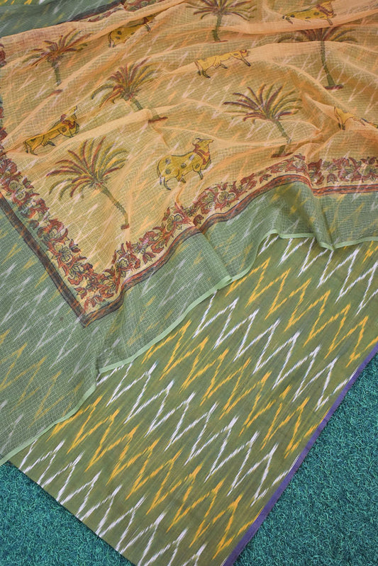 Elegant Kota Doria ( cotton) dupatta &  Ikkat kurta