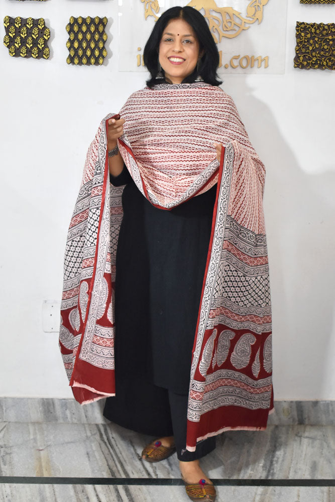 Bagh Hand Block Printed Cotton Dupatta