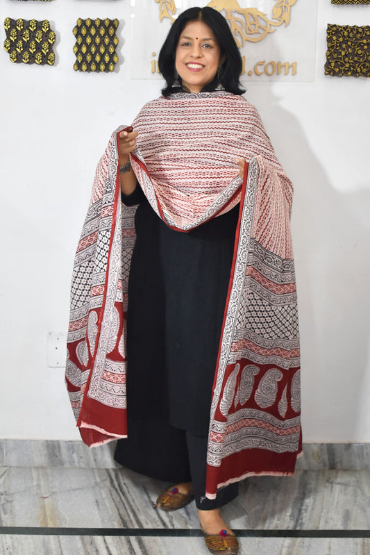 Bagh Hand Block Printed Cotton Dupatta