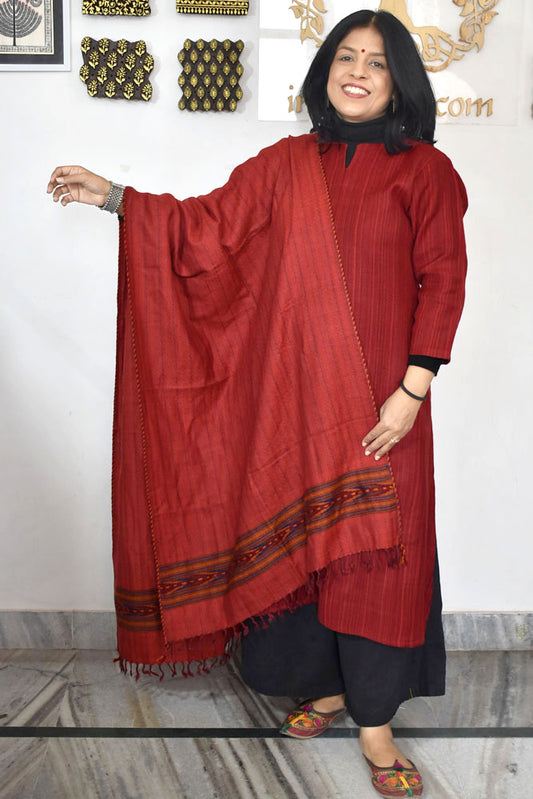 Elegant & Soft, Versatile Handwoven Himalayan Pure Wool Stole / Shawl