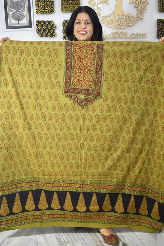 Bagh Hand Block Printed Cotton Kurta Fabric