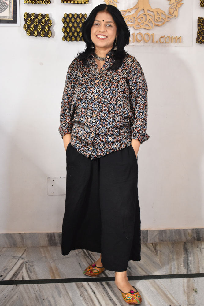 Beautiful Ajrakh Modal Silk Shirt size - 38 - 46