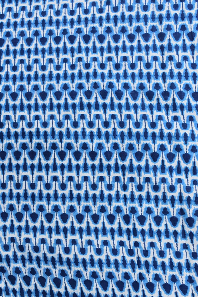 Beautiful Hand Block Printed Running Cotton Fabric ( 2.5 mtrs cut)