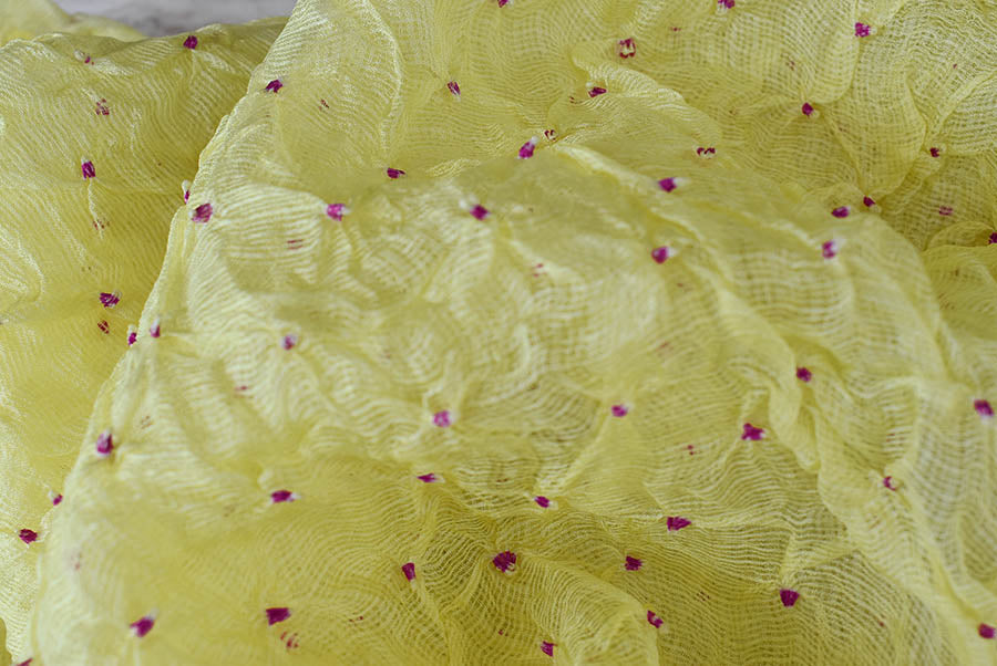 Hand Tie & Dye Bandhani Kota silk dupatta