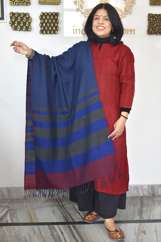 Elegant & Soft, Versatile Handwoven Himalayan Pure Wool Stole / Shawl