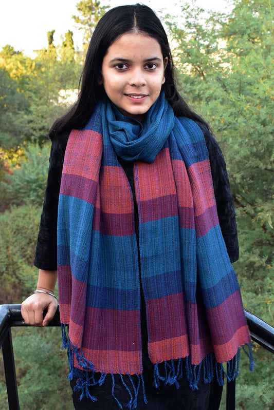 Elegant & Soft, Versatile Handwoven Himalayan Pure Wool Stole / Shawl