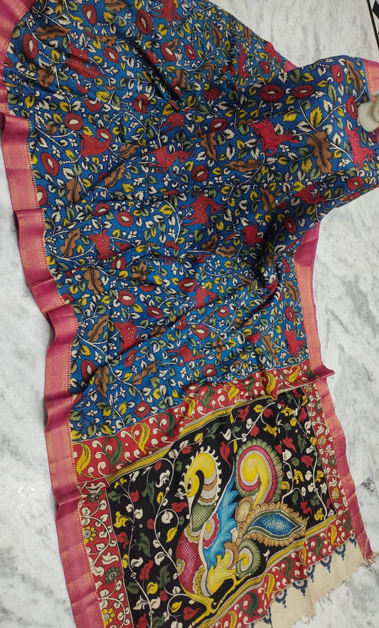 Mriga : Beautiful Bangalore Silk Cotton Pen Kalamkari Saree
