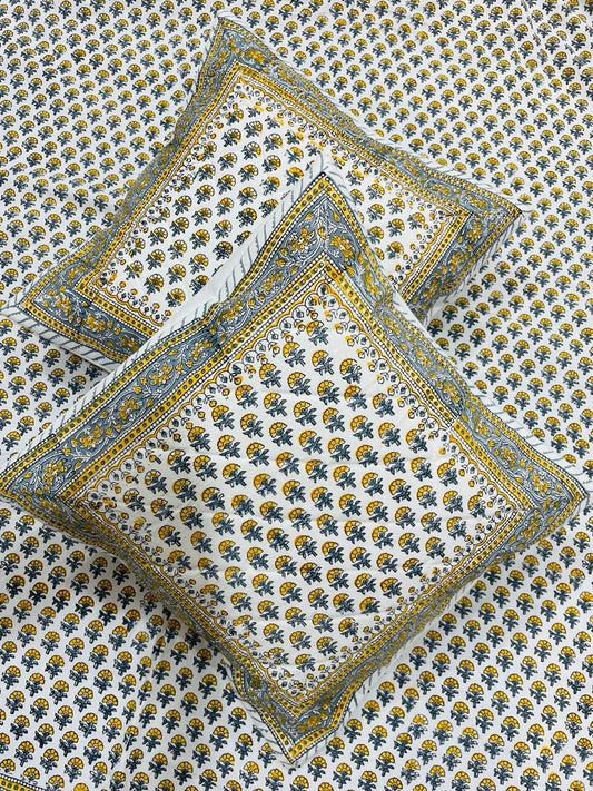 Hand Block Printed Cotton Cushion Cover (16 by 16 - Set of 5 cushion covers )