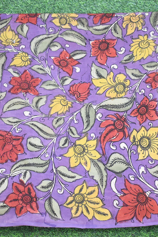 Beautiful Hand Painted Pen Kalamkari Chanderi Fabric - 2.5 mtrs cut