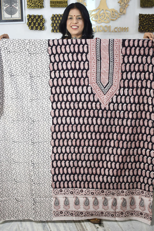 Bagh Hand Block Printed Cotton Kurta Fabric