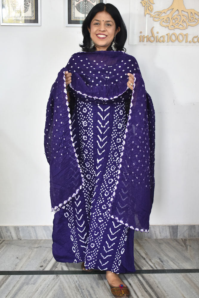 Tie & Dye Kutch Bandhani 3 pc Cotton Unstitched Suit