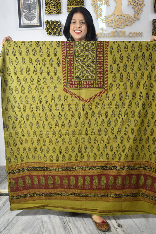 Bagh Hand Block Printed Cotton Kurta Fabric