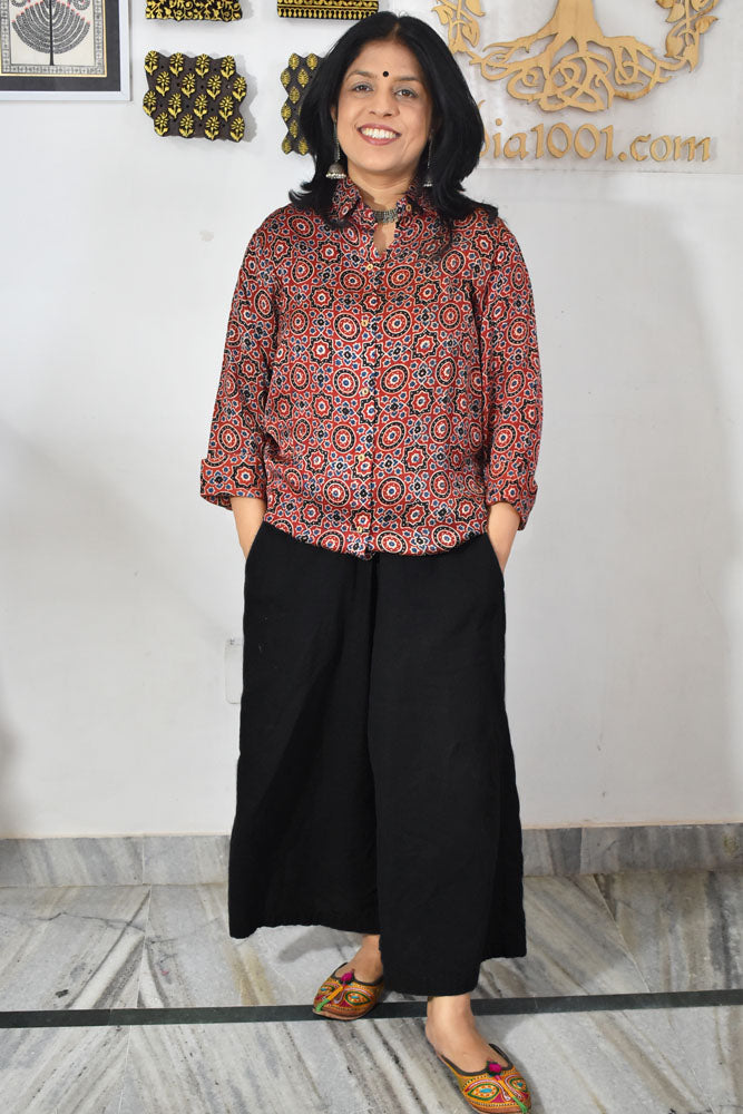 Beautiful Ajrakh Modal Silk Shirt size - 38 - 46