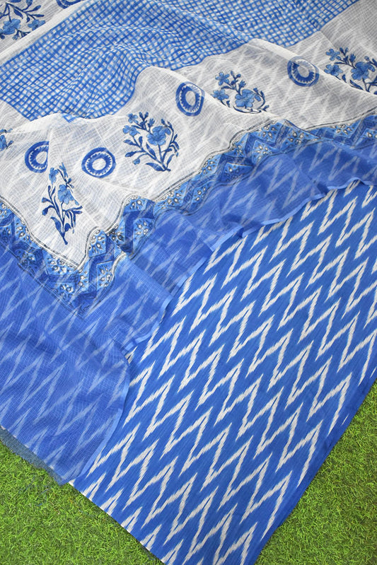 Elegant Kota Doria ( cotton) dupatta &  Ikkat kurta