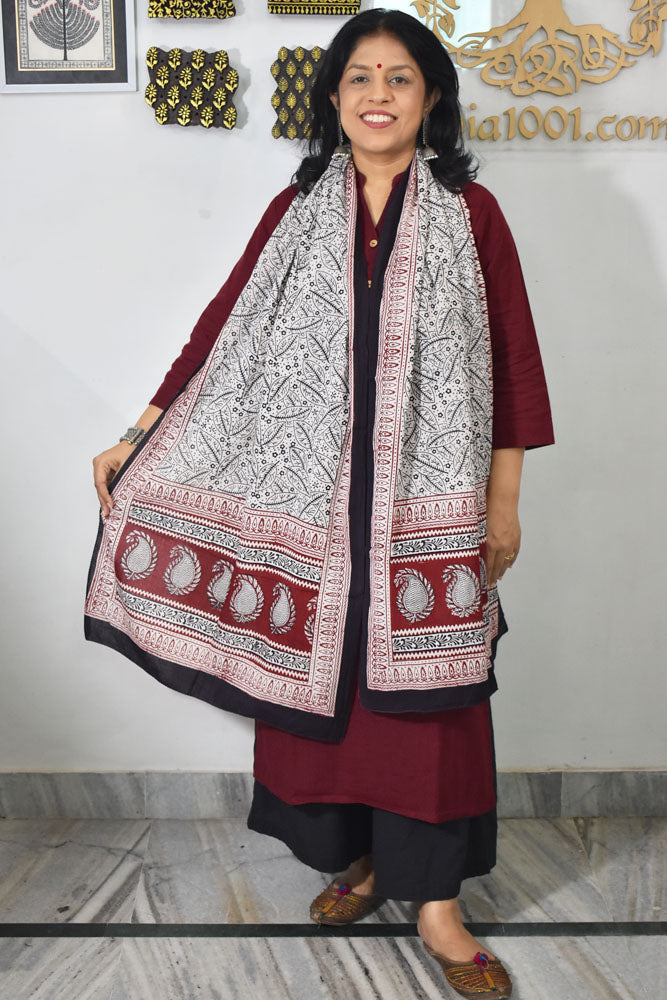 Bagh Hand Block print Cotton Stole