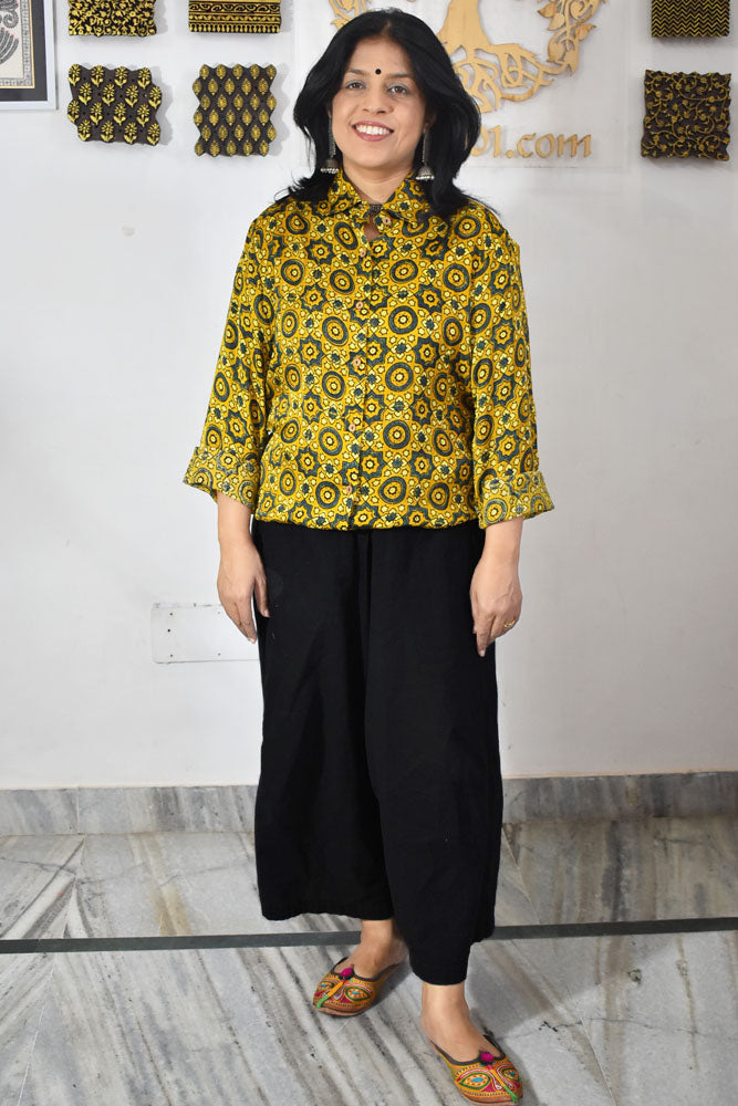 Beautiful Ajrakh Modal Silk Shirt size - 38 - 46