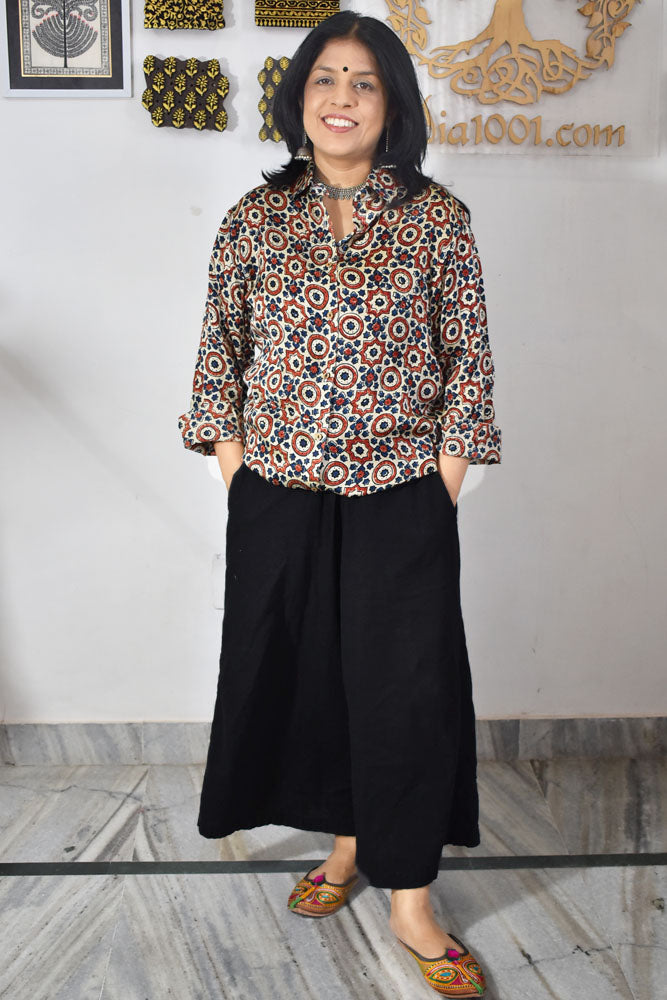 Beautiful Ajrakh Modal Silk Shirt size - 38 - 46