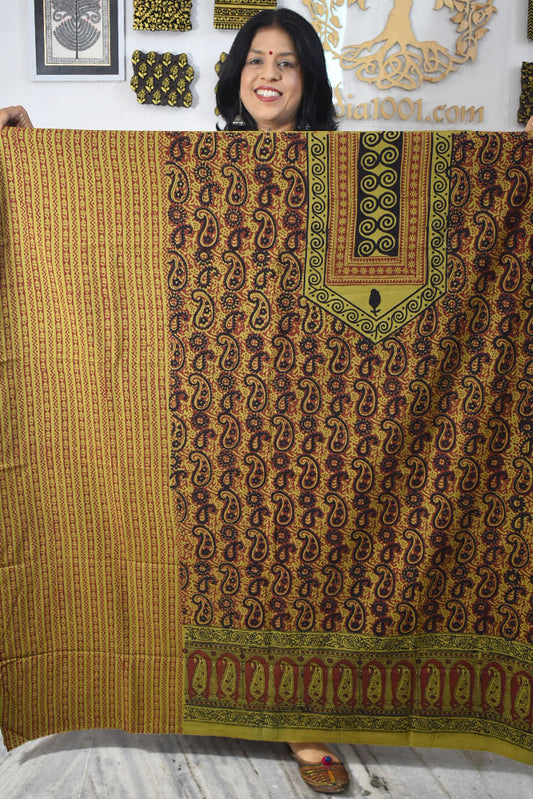 Bagh Hand Block Printed Cotton Kurta Fabric