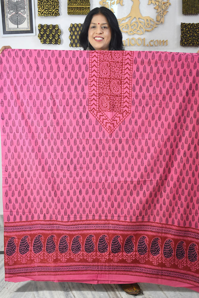 Bagh Hand Block Printed Cotton Kurta Fabric