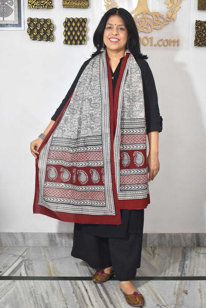 Bagh Hand Block print Cotton Stole