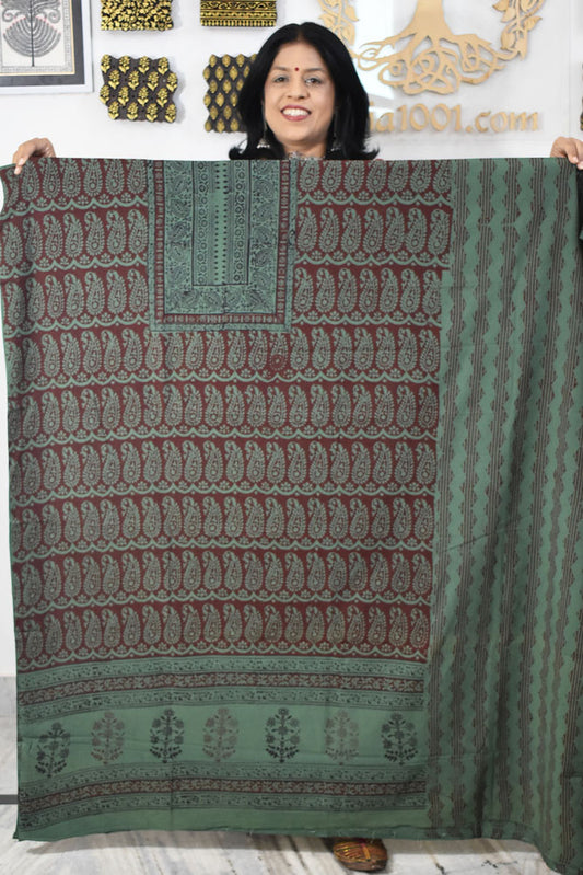 Bagh Hand Block Printed Cotton Kurta Fabric